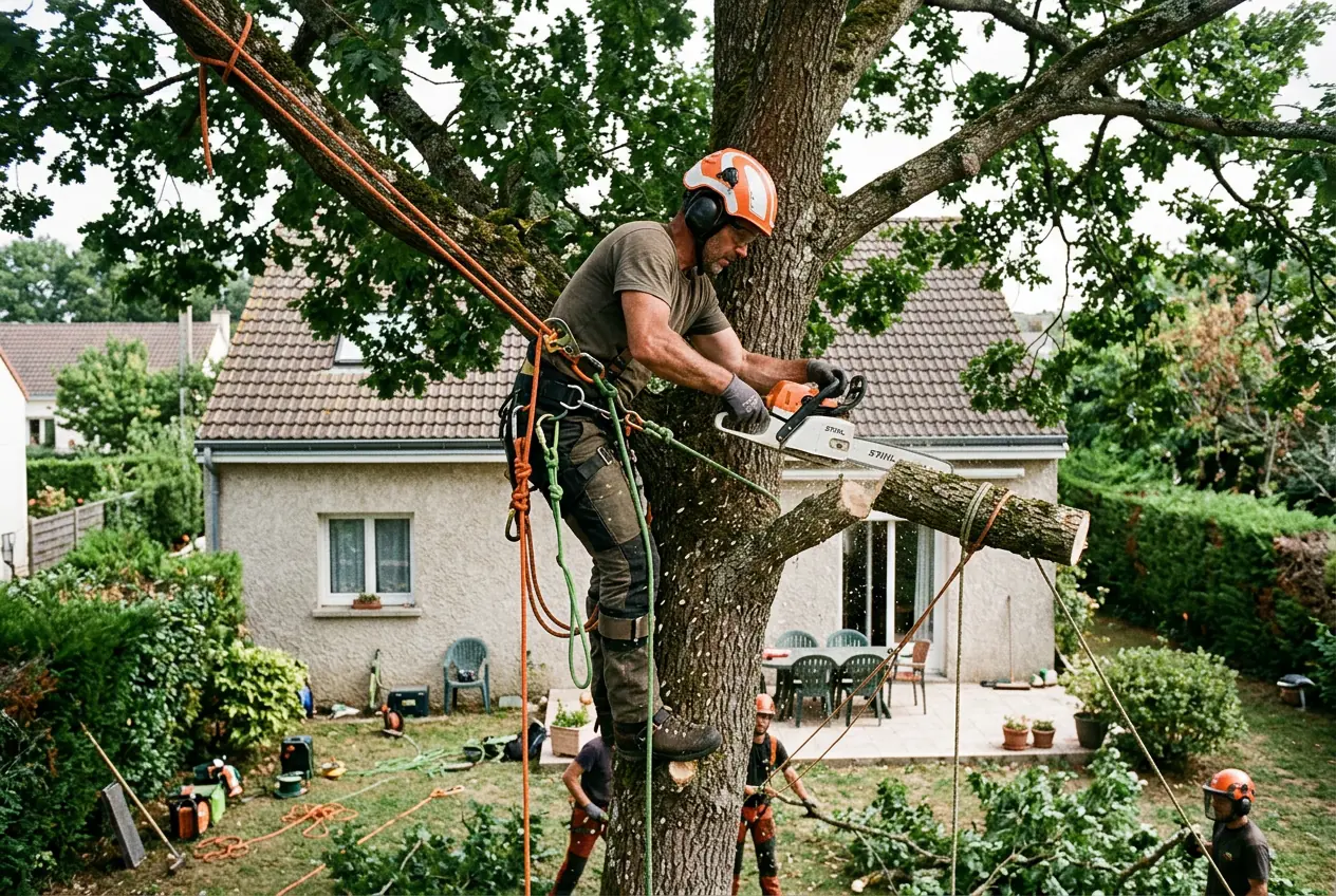 Abattage sécurisé près maison