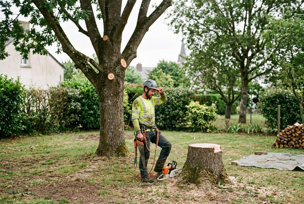 Jardin dégagé après abattage contrôlé