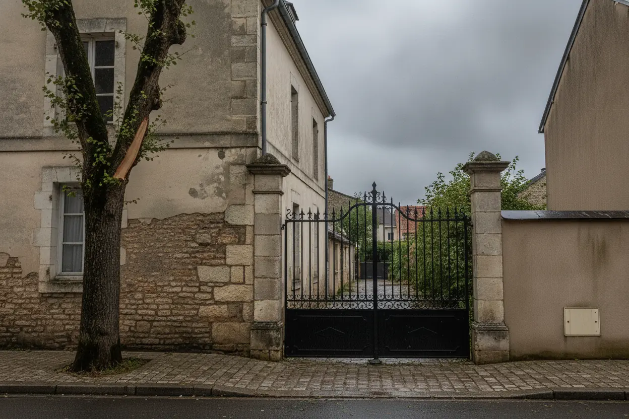 Portail sécurisé après retrait de la branche cassée à Mortagne-sur-Sèvre