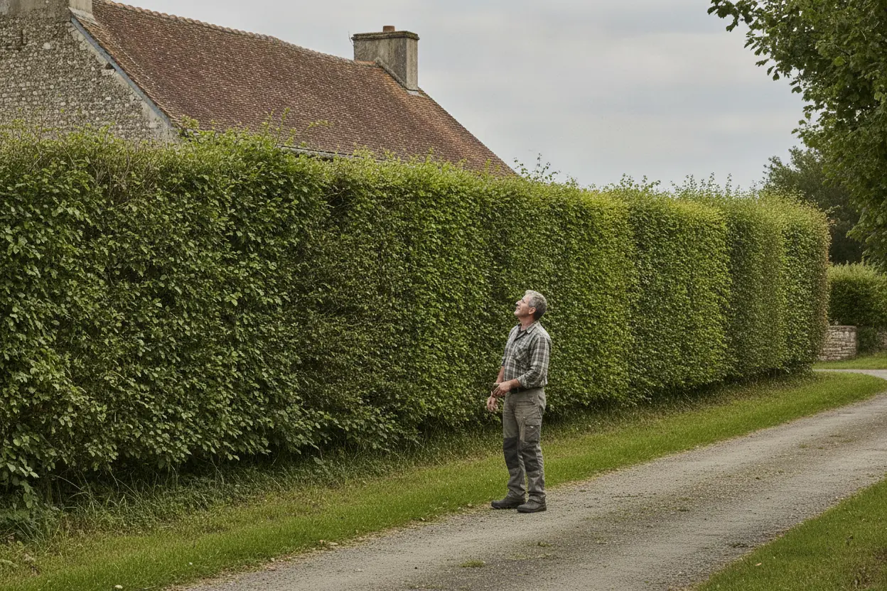 Haie champêtre taillée régulière après taille à La Séguinière